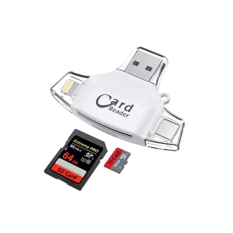 Citac kartica SD microSD na Type C Lightning USB 2.0 JWD-84 beli