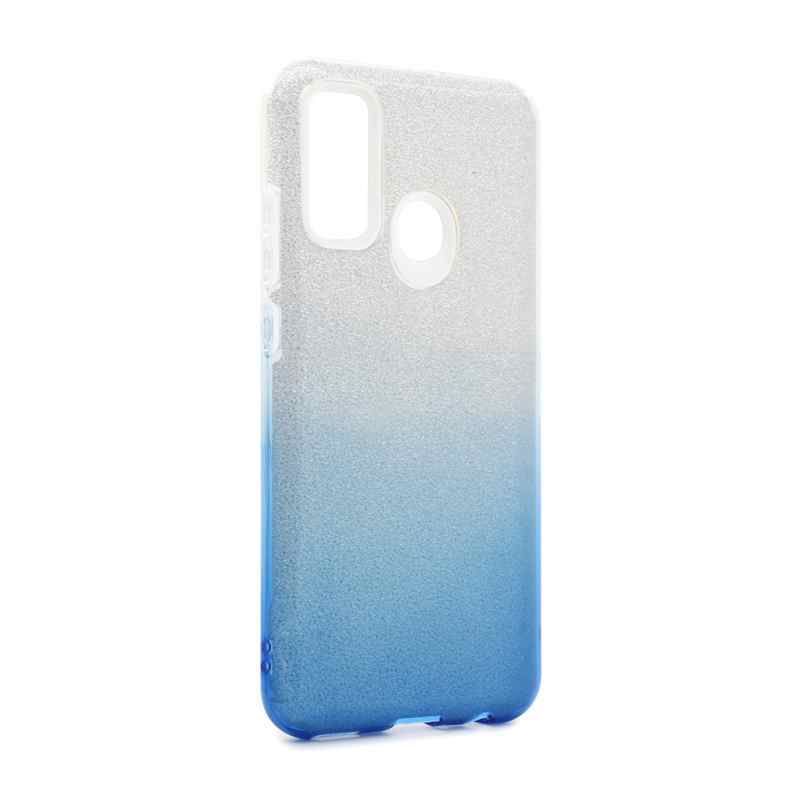 Maska Double Crystal Dust za Huawei P smart 2020 plavo srebrna