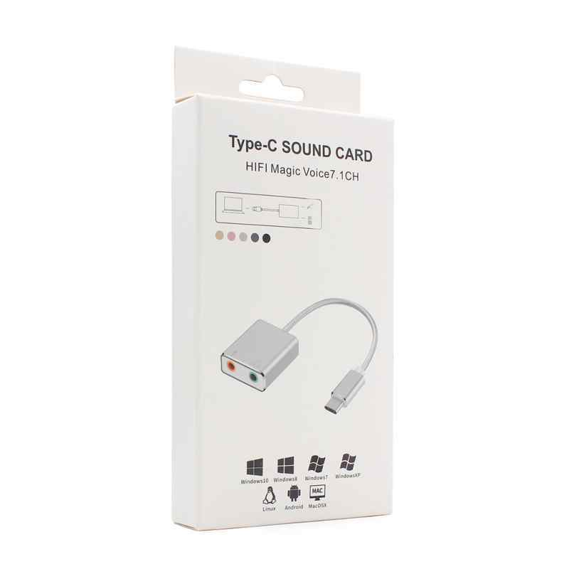 USB Type C zvucna karta 7.1 USB 2.0 JWD-TC35