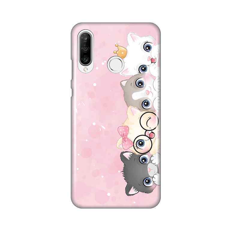 Maska silikon Print za Huawei P30 Lite Pink cats